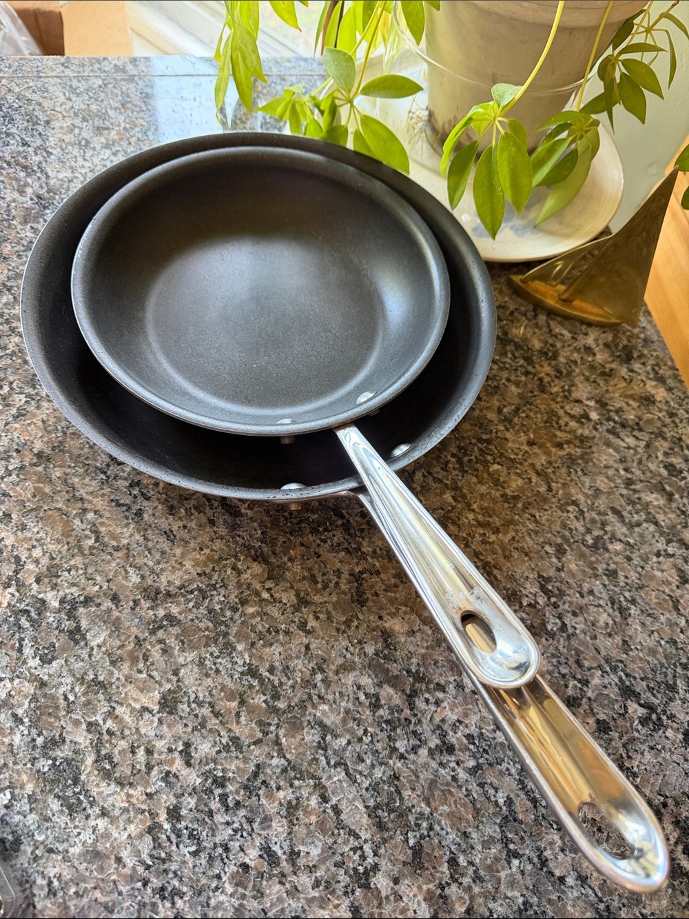 All-Clad Nonstick Frying Pan with Stainless Steel Handle - set of two